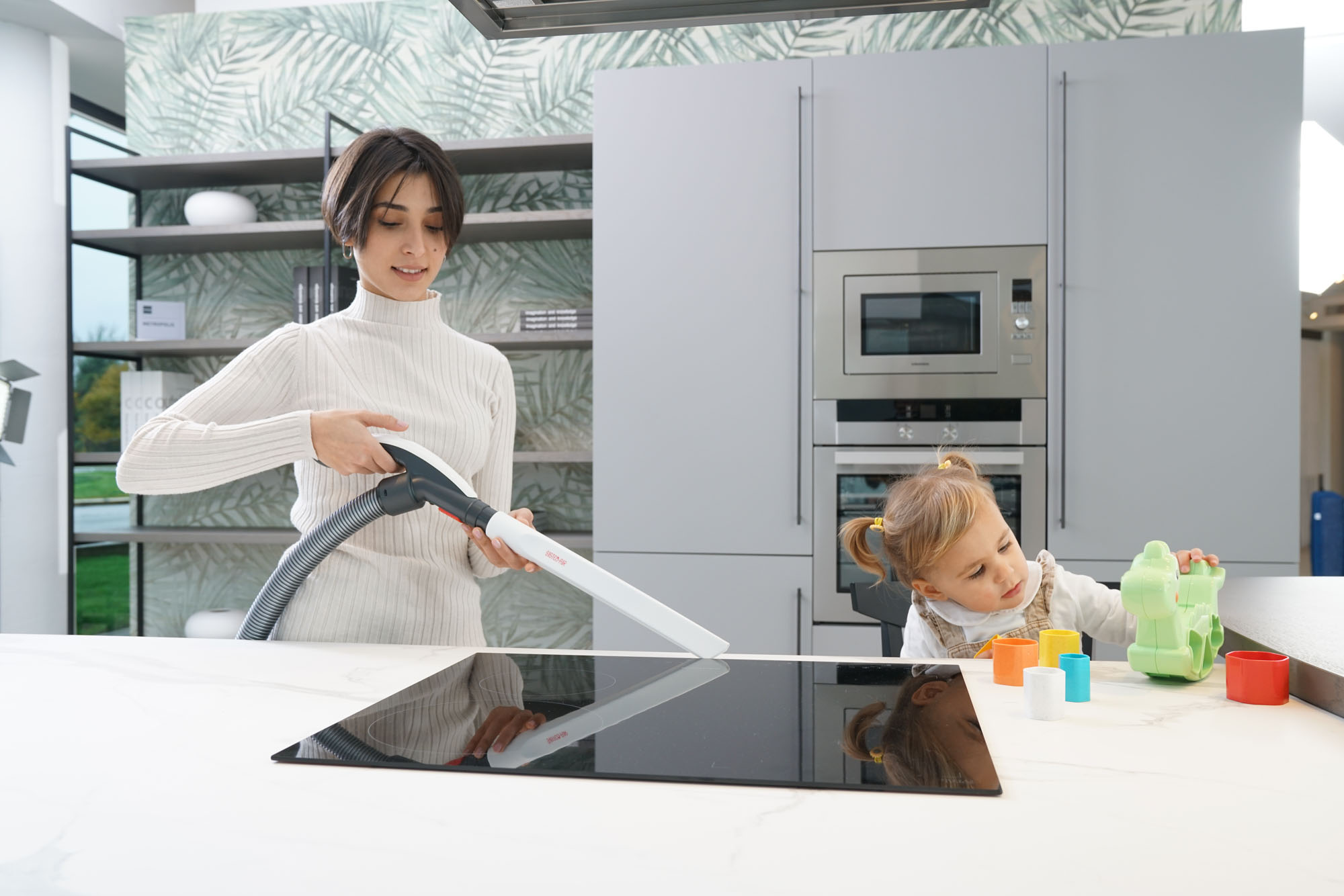 Uso de la central de aspiración en la cocina